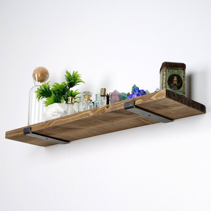 Hanah Home Lam010 Estantería de Pared de Madera y Metal Negro y Nogal Hanah Home Lam010 Estantería de Pared de Madera y Metal Negro y Nogal